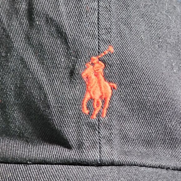 Polo Ralph Lauren Pony Logo Dad Hat Cap Black Red Masked Wolf Edition Cotton - Picture 4 of 12